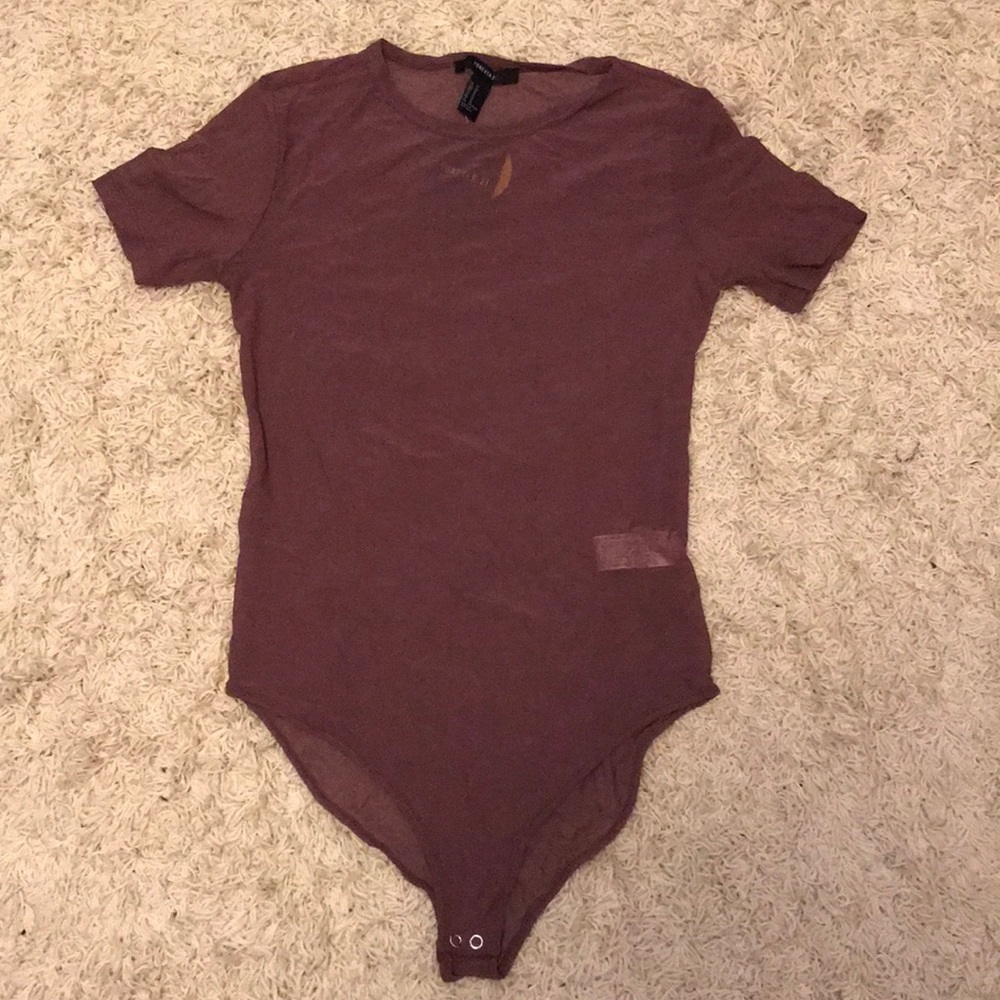 Deep maroon mesh bodysuit